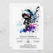 Printable Chic Ninja Girl Birthday Einladung (Vorne/Hinten)