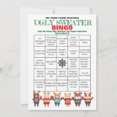 Printable Christmas Bingo-Ugly Sweater Party Game Einladung (Vorderseite)