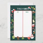 Printable Christmas Bunco Score Cards Sheets Einladung (Rückseite)