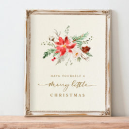 Printable Christmas Print Elegant Boho Greenery Poster