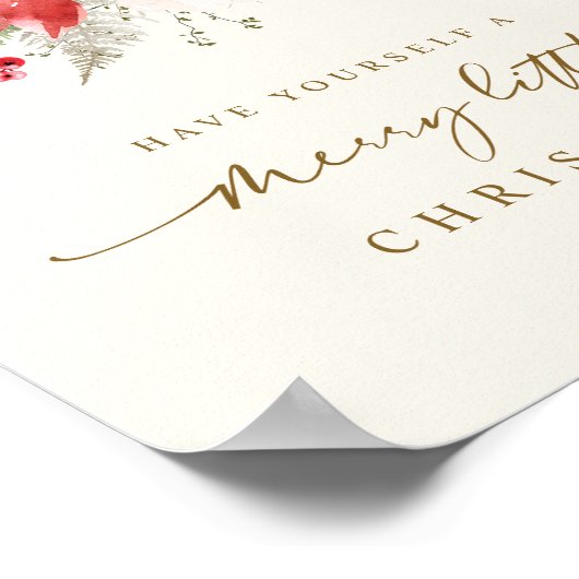 Printable Christmas Print Elegant Boho Greenery Poster (Ecke)