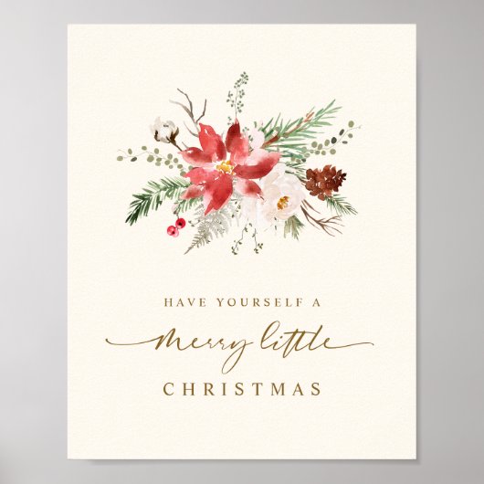 Printable Christmas Print Elegant Boho Greenery Poster (Vorne)