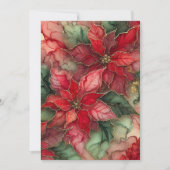 Printable Classic Festive Alcohol Ink Poinsettia Einladung (Vorderseite)