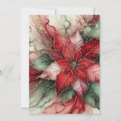 Printable Classic Festive Alcohol Ink Poinsettia Einladung (Rückseite)