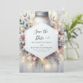 Printable Classic Mason Jar Wedding Save The Date (Stehend Vorderseite)
