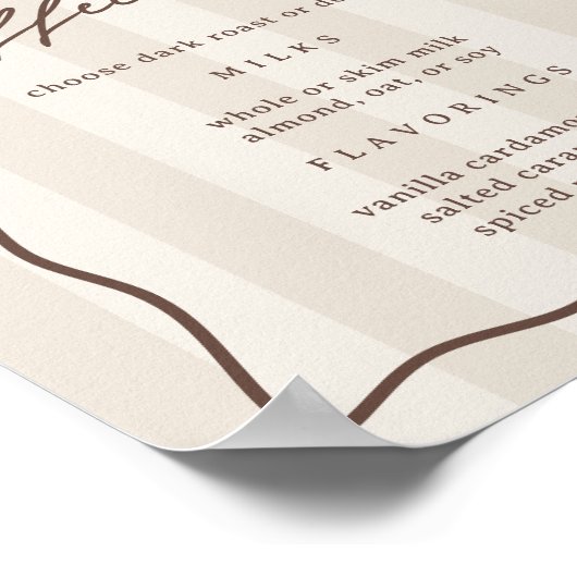 Printable Coffee Bar Menu Sign Poster (Ecke)