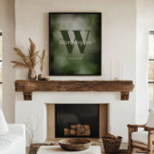 Printable Custom Family Last Name Print Green Poster