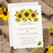 Printable Custom Wedding Card, sunflower  Einladung