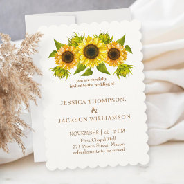 Printable Custom Wedding Card, sunflower Einladung