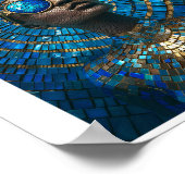 Printable Dark Skin Bald Frauen Imitate Mosaic 061 Poster (Ecke)