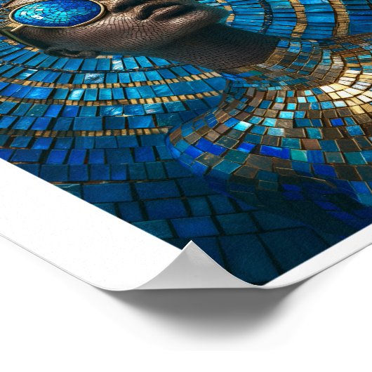 Printable Dark Skin Bald Frauen Imitate Mosaic 061 Poster (Ecke)