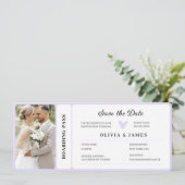 Printable Destination Wedding Boarding Pass  Invit Einladung (Stehend Vorderseite)