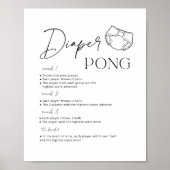Printable Diaper Pong Baby Duschgame Poster (Vorne)