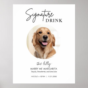 Printable Dog Wedding Signature Drinks Sign Poster