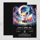 Printable Dreamy Fox Birthday Einladung (Vorne/Hinten)