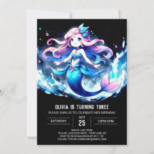 Printable Dreamy Mermaid Birthday Einladung
