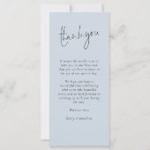 Printable Dusty Blue FloralsWedding Thank You Menu Karte (Rückseite)