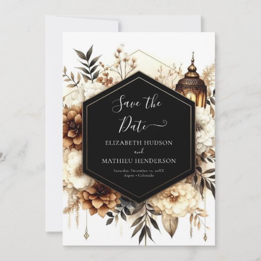 Printable Earthy Rustic Wedding Save The Date (Vorderseite)