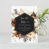 Printable Earthy Rustic Wedding Save The Date (Stehend Vorderseite)