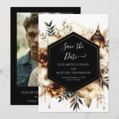 Printable Earthy Rustic Wedding Save The Date (Vorne/Hinten)