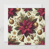 Printable Elegant Burgundy Poinsettia Scrapbook Einladung (Rückseite)