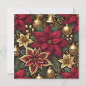 Printable Elegant Burgundy Poinsettia Scrapbook Einladung (Vorderseite)