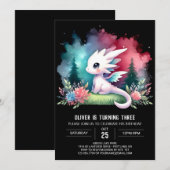 Printable Enchanted Dragon Birthday Einladung (Vorne/Hinten)
