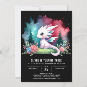 Printable Enchanted Dragon Birthday Einladung