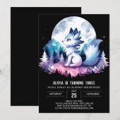 Printable Enchanted Wolf Birthday Einladung (Vorne/Hinten)