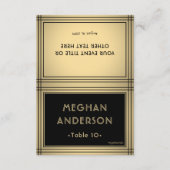 Printable Escort Card - Chic Black and Gold Border Karte (Vorderseite)