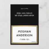Printable Escort Card - Modern Black and Gold Karte (Vorderseite)