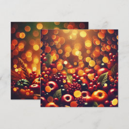 Printable Fall Harvest Frucht Bokeh Scrapbook Einladung