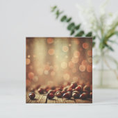Printable Fall Rustic Wood & Acorn Bokeh Scrapbook Einladung (Stehend Vorderseite)