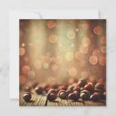 Printable Fall Rustic Wood & Acorn Bokeh Scrapbook Einladung (Vorderseite)
