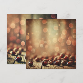Printable Fall Rustic Wood & Acorn Bokeh Scrapbook Einladung