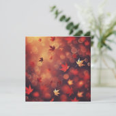 Printable Fallmaple Blätter Bokeh Scrapbook Einladung (Stehend Vorderseite)