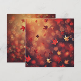 Printable Fallmaple Blätter Bokeh Scrapbook Einladung