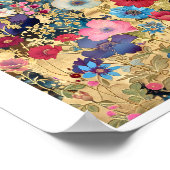 Printable Fantasy-Blume auf Goldschwarz 131 Poster (Ecke)