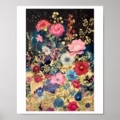 Printable Fantasy-Blume auf Goldschwarz 131 Poster (Vorne)