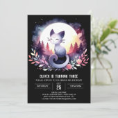Printable Feline Cat Birthday Einladung (Stehend Vorderseite)