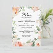 Printable Floral Bridal Shower Menu Einladung (Stehend Vorderseite)