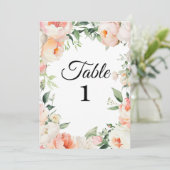 Printable Floral Bridal Shower Table Numbers Einladung (Stehend Vorderseite)