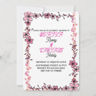 Printable florale Hochzeitssuite Einladung