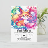 Printable Fox Birthday Einladung (Stehend Vorderseite)