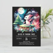 Printable Fun Dragon Birthday Einladung (Stehend Vorderseite)