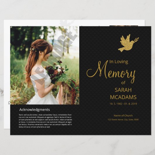 Printable Funeral Program Template (Vorne/Hinten)