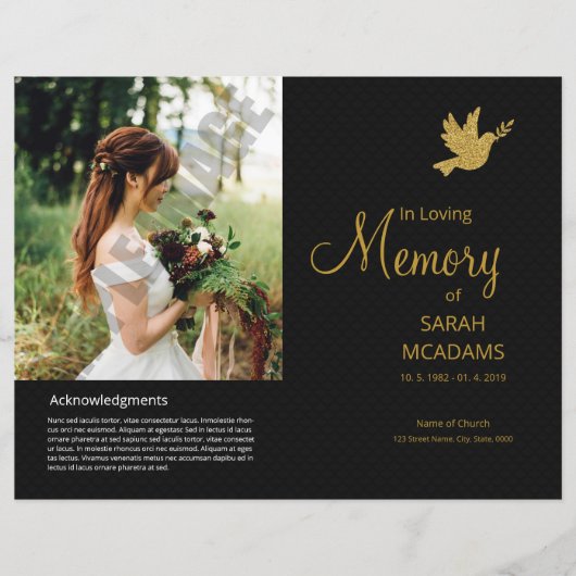 Printable Funeral Program Template (Vorderseite)