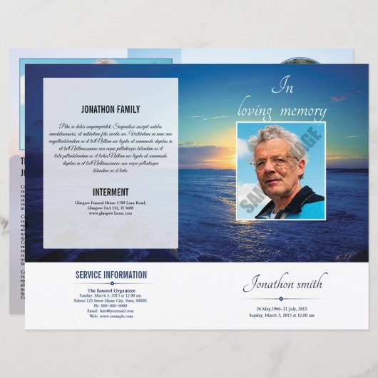 Printable Funeral Program Template (Vorne/Hinten)