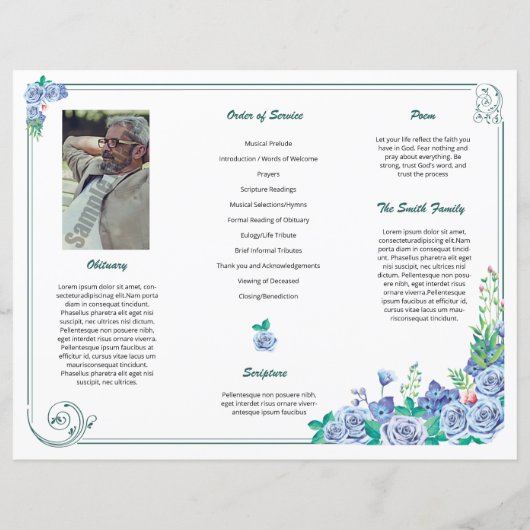 Printable Funeral Program Template (Rückseite)