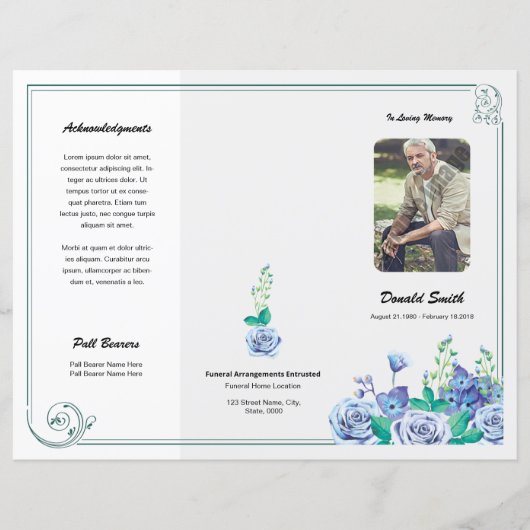 Printable Funeral Program Template (Vorderseite)